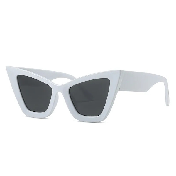 Nytt modemärke Designer Överdimensionerade solglasögon för kvinnor Män Cat Eye Moderna retro solglasögon Ins Trendiga nyanser UV400 glasögon White Gray As the picture