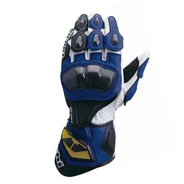 Taichi Motorcykel Racing Kolfiber Andningsbara Läderhandskar Off-Road Motorcykel Racing Perforerade Läder Skyddshandskar blue L