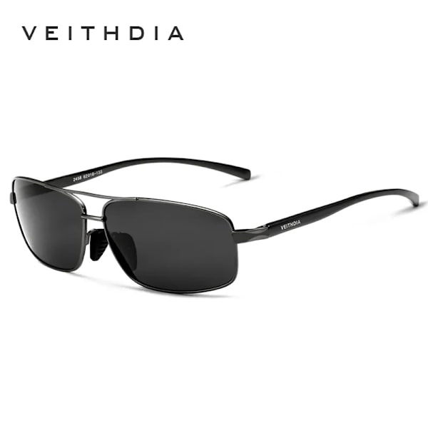 VEITHDIA Brand Designer Solglasögon Herr Körsport Polariserad UV400-lins Man Utomhus Solglasögon Glasögontillbehör 2458 gray red package C