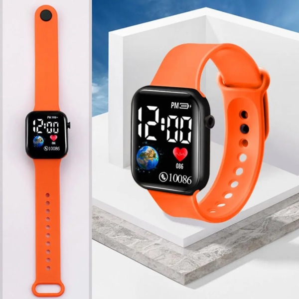 Nya LED Sportklockor Smart Watch För Barn Män och Dam Digital Elektronisk Watch Casual Silikonarmbandsur Dro Blue