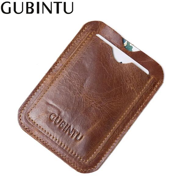 1 st äkta läder smal plånbok Kredit-id-kortshållare Handväska Case för män Modeväska för män Cover Brown