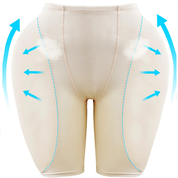 WEPBEL False Ass Butt Lifter Sexig Push Up Intim Body Shaper Hip Up Trosa Vadderade trosor Underkläder Kvinnor Sömlös spetsrumpa Khaki 4XL