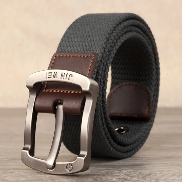 Herrspänne canvas bälte polyester flätat utomhus fritidsbyxor bälte 110-140 i längd 3,8 cm i bredd PWD001 Dark gray 110cm