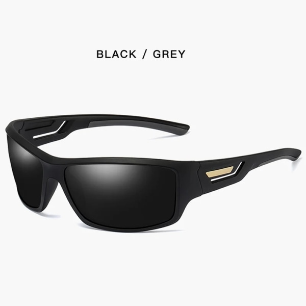 Mode Vindtäta polariserade solglasögon Män Märke Designer Resor Man Spegel Solglasögon Körning Anti-UV Oculos De Sol Masculino Black-gray Original