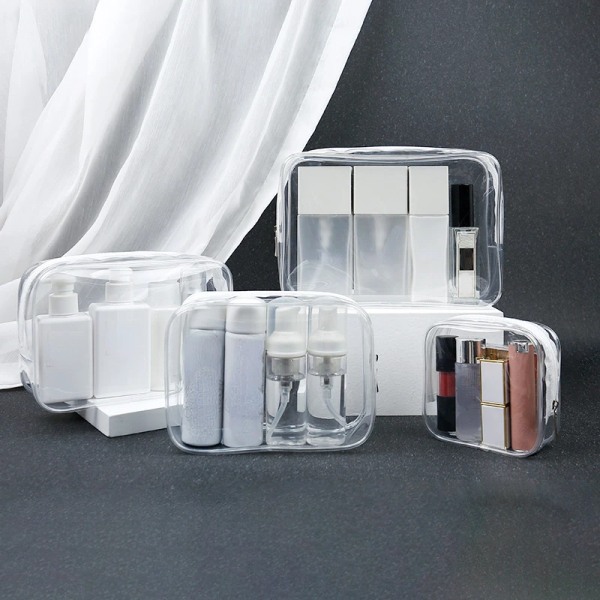 Transparent kosmetikväska Genomskinlig dragkedja Case Kvinnor Makeup Organizer Toalettartiklar Tvätt Badkar Förvaringspåse 1pcs(.719) L(.719)