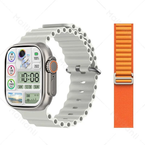 Watch 8 Smart Watch Ultra Herr Dam Smartwatch 2 tums HD-skärm Trådlös laddning Bluetooth Samtal Puls Sömnmätare With AlpineLoop Band(.1373)