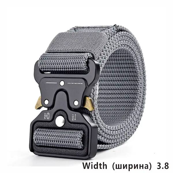 5,0 cm brett armébälte taktiskt militärt nylon midjebälten Quick release Jaktträning Stark metallspänne polis 3.8cm(wide)gray 125cm