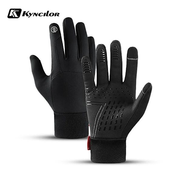 Vinterhandskar Män Kvinnor Helfinger Cykling Motorcykelhandskar Man Vattentät beröring Utomhus Sport Varm thermal fleece skidhandskar Gray M