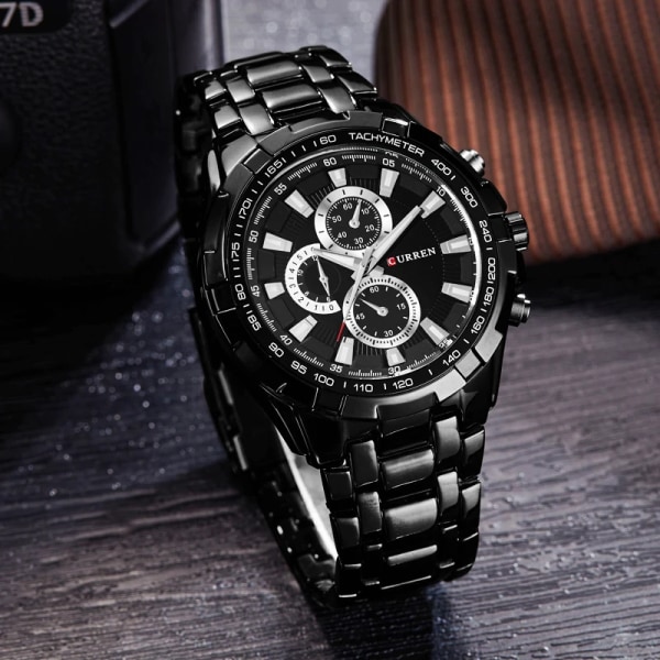 Curren Brand Herr Klockor Lyx Sport Quartz-Watch 30M vattentäta klockor herr helt rostfritt stål Herr Armbandsur relojes 17b