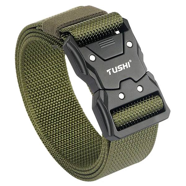 VATLTY 2022 Snabbtorkande taktiskt bälte män Hårdlegering Snabbspänne 1200D Mjuk nylon Army Bälte Hane Militär utrustning ArmyGreen 125cm(adjustable)