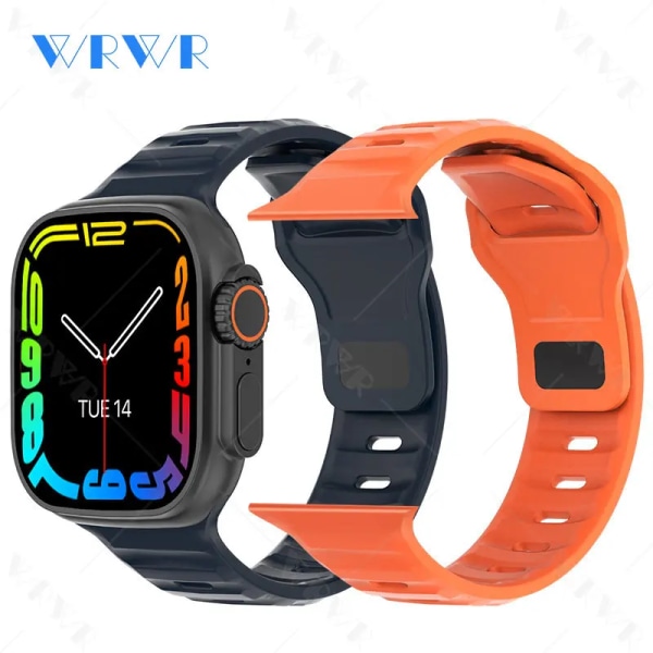 Smart Watch Ultra 2 tums HD-skärm NFC Smartwatch Bluetooth samtal Puls Sömnmonitor Series 8 Klockor för män kvinnor With Silicone Strap(.1358)