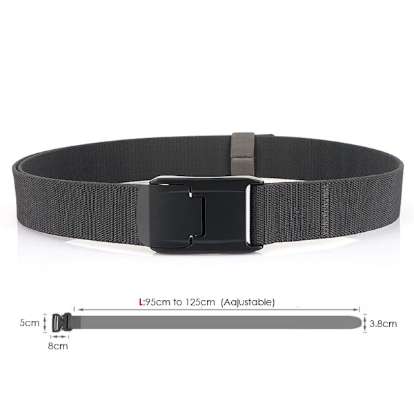 2022 nytt stretchbälte för män och kvinnor hård legering snabbspänne Stark äkta nylon unisex elastiska bältesoveraller Arbetsbälte Dark Gray 125cm