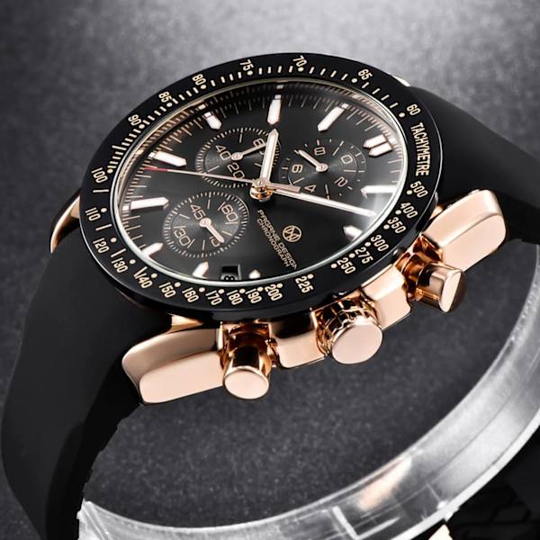 2022 (PAGRNE) PAGANI DESIGN Herr Quartz Klockor 44MM Top Vattentät Lyx Business Safir Rostfritt Stål Relogio Masculino SilverBlackR