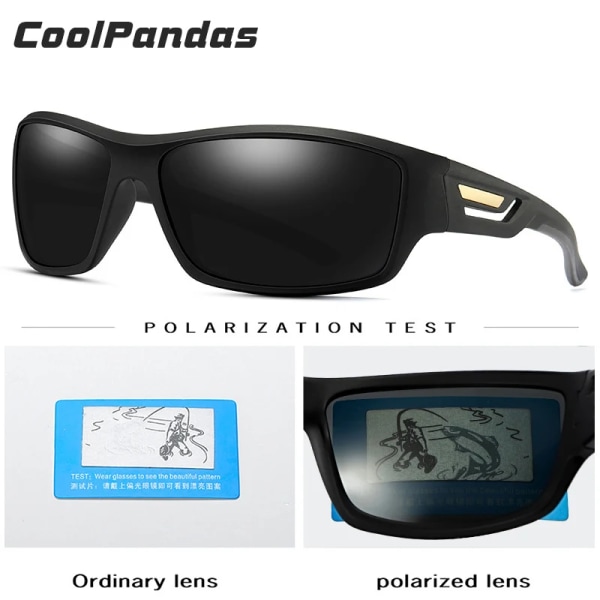 Mode Vindtäta polariserade solglasögon Män Märke Designer Resor Man Spegel Solglasögon Körning Anti-UV Oculos De Sol Masculino black-yellow Original