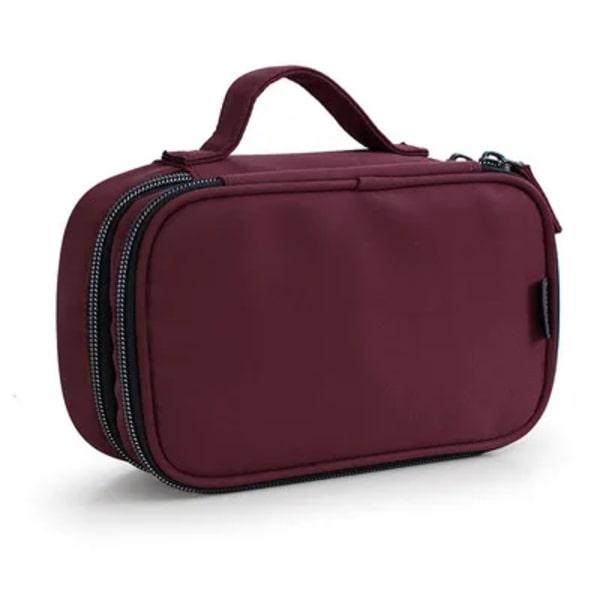 Case Snygg vattentät kosmetisk väska Organizer Case Toalettpaket för mini case toalettpåse Wine red XL