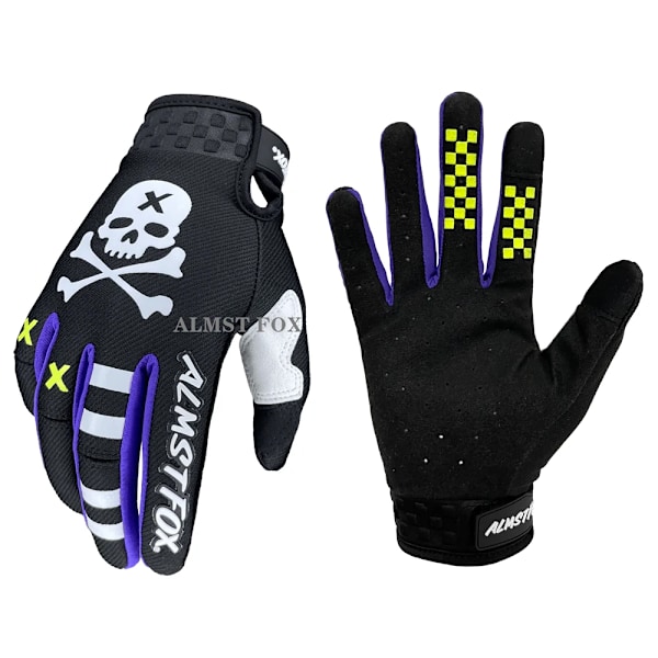 Almst Fox Dödskalle Motorcykelhandskar För Cykel Atv Utv Högkvalitativa Moto Cross Pekskärmshandskar Herr Mountainbike Racinghandskar Black Purple XL