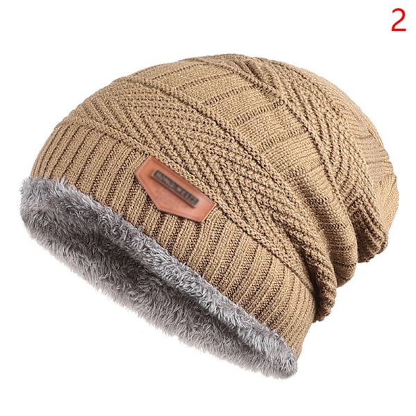 Ny Stickad Fleece Halsduk Vinterhatt Mjuk Herr Och Dam Beanie Varm Hatt Tjockare Plus Sammet Lös Vinterhatt Med Halsduk BG2