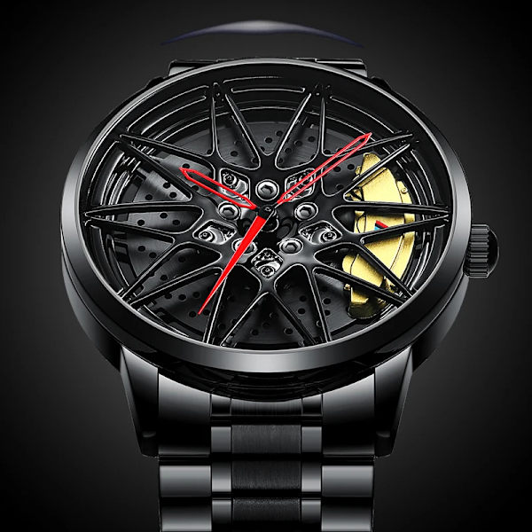 NEKTOM Rim Watch Hub Klockor Super Car Rim Watches Wheel Watch Vattentät Herr Klockor Man Watch Herr Wheel Armbandsur Klocka Ferrari-488-Yellow