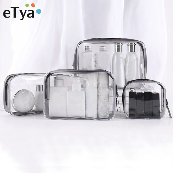 Transparent kosmetikväska Genomskinlig dragkedja Case Kvinnor Makeup Organizer Toalettartiklar Tvätt Badkar Förvaringspåse 1pcs(.736) XL(.736)