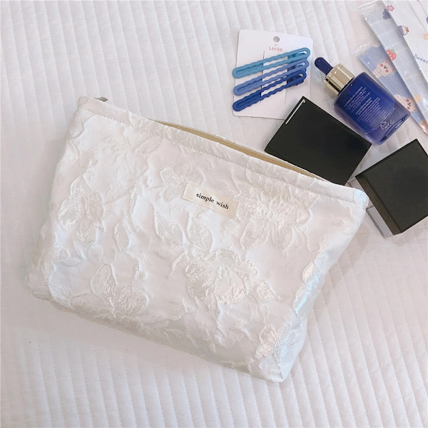Canvastyg Damkosmetikväska Dam Clutch Nytt blommiga sminkväskor Rese sanitetsbinda Organizer Förvaringspåse C