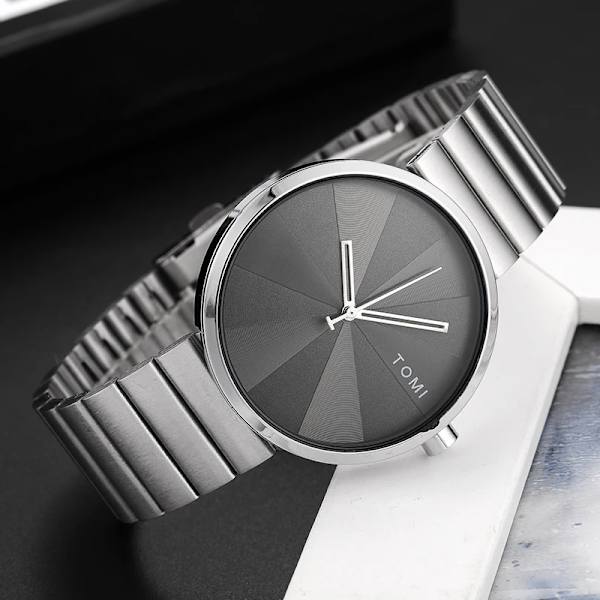 Unik Creative Halv Transparent Unisex watch klocka För män Kvinnor Par Nörd Snygga Läder Armbandsur Mode Quartz watch DESIGN 3 (B)
