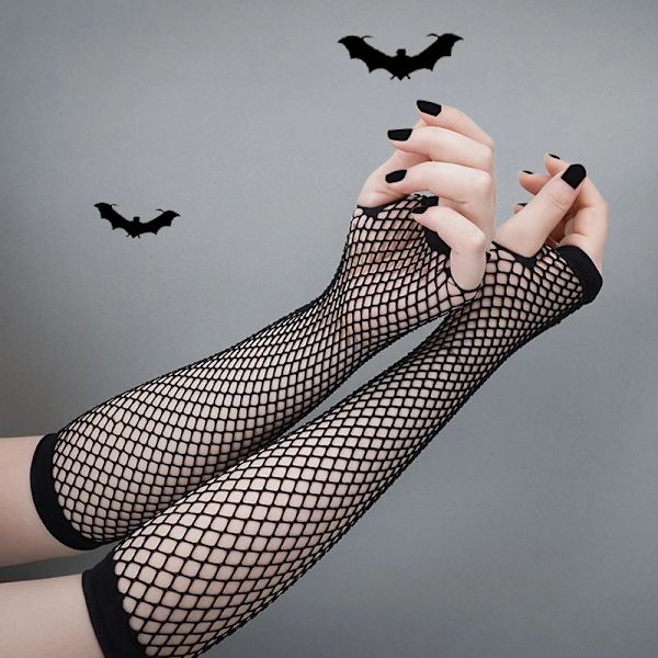 Nytt mode Neon Fishnet Cykelhandskar Fingerlösa Långa Handskar Ben Arm Manschett Fest Klänning för Dam Sexig Vacker Arm A6651(.330)