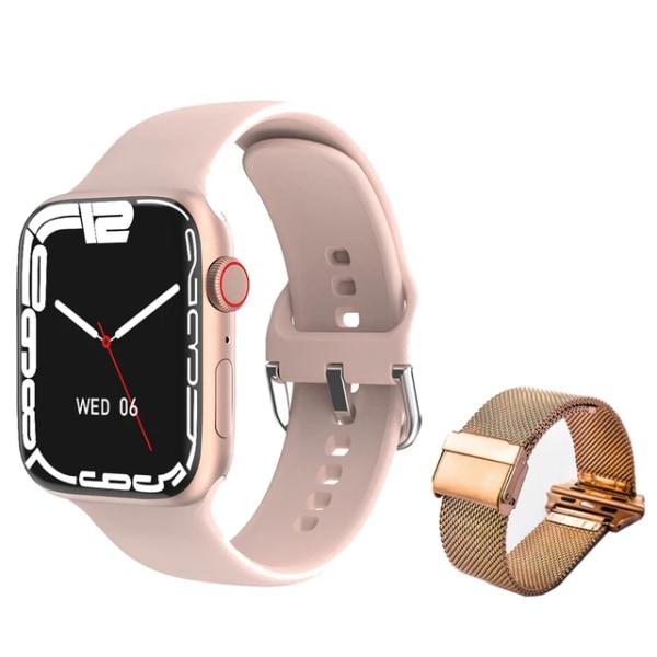 Series 8 New Smart Watch Bluetooth Call Men Sports Fintess SmartBand Custom dial smartwatch för för Apple Watch män kvinnor Pink mesh