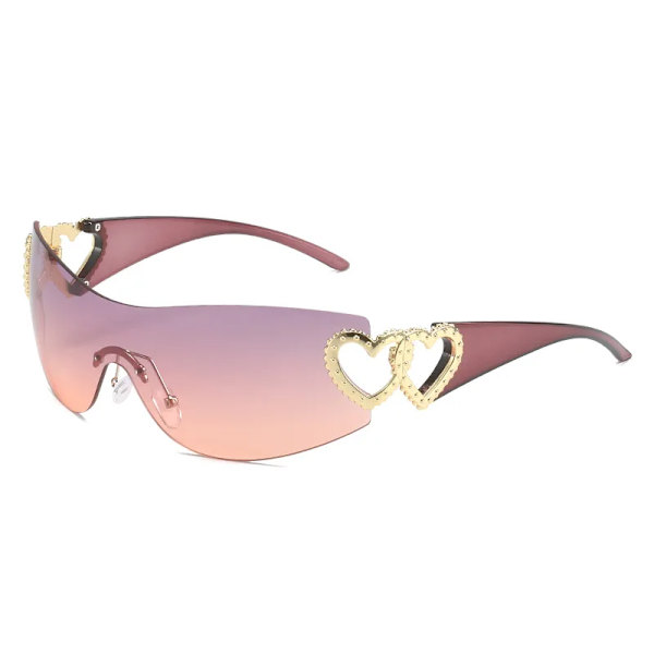 Modedesigner Solglasögon Dam Lyx Trendiga y2k Solglasögon Kvinna Shade Rosa glasögon Goggle 2000-talet lentes de sol mujer purple gray pink as shown