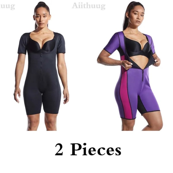 Aiithuug Varmsvettande bastudräkt Bantning Body Shaper Korsett Bantning Bodysuits Viktminskningskorsett Kvinnor Body Shaper Slim Suit two pieces M