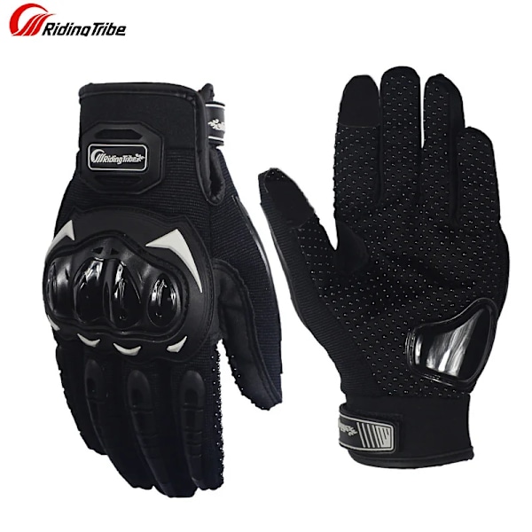 Motorcykel Hel Finger Pekskärm Racinghandskar Motorcykel Andningsbara Mesh Tyg Cykelhandskar Moto Luvas Guantes BLACK M