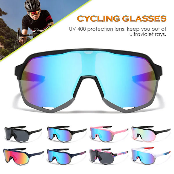 Trendiga landsvägscykel Cykelglasögon Herr Dam UV400 Utomhussport Solglasögon Ridglasögon Glasögon Cykelutrustning Oculos Glasögon C8