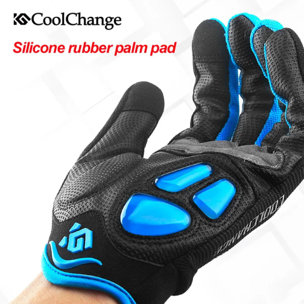 CoolChange Touch Screen Cykelhandskar för män GEL Pad Full Finger Bike Cykelhandskar MTB BMX Road Mountain Bike Cykelhandske Black M