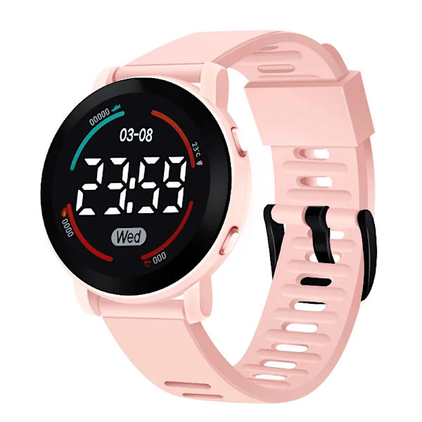 Damklockor Led Digital Elektronisk Watch Herr Utomhussport Casual Slim Mjuk Silikon Damarmbandsur Reloj Digital Mujer Pink  800