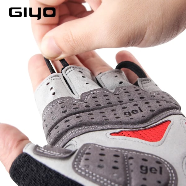 GIYO Cykelhandskar Halvfinger utomhushandskar för män Kvinnor Extra Gel Pad Andas MTB Road Racing Ridning Cykelhandskar DH Blue L