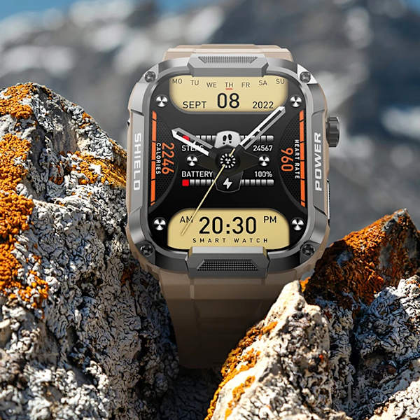 Ny Robust Smart Watch Herr Stort batteri Musik Spela Fitness Tracker Bluetooth Dial Call Sport Smartwatch For Herr Violet