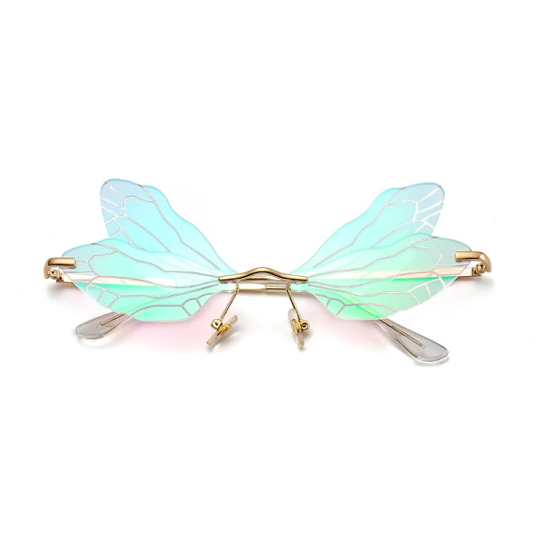 Butterfly Solglasögon Rimless Dragonfly Wing Solglasögon Dam Vintage Clear Ocean Lens Glasögon Män Rosa Solglasögon Solglasögon UV400 C09 As shows