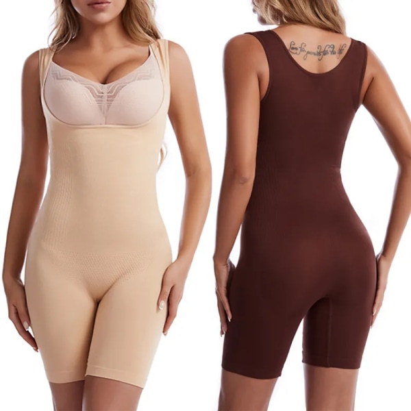 Sömlös Kvinnor Body Sexig Modellering Push Up Korsett Butt Lifter Shapewear Waist trainer Body Shaper Bröstförstärkande underkläder Coffee XL 2XL 70-82.5kg