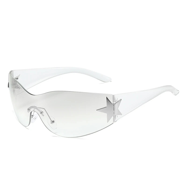 Modedesigner Solglasögon Dam Lyx Trendiga y2k Solglasögon Kvinna Shade Rosa glasögon Goggle 2000-talet lentes de sol mujer transparent silver as shown
