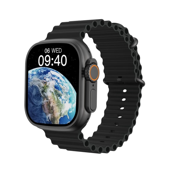 BYSL W68 Ultra Pro Max Smartwatch Herr Sport GPS Bluetooth Call IP68 Waterprrof NFC Series 8 Smart Watch med trådlös laddning Black