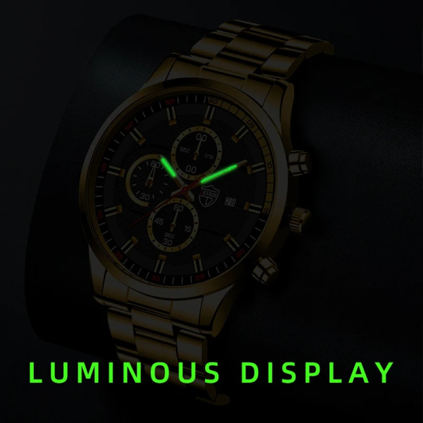 Herrmode Lyx Sportklockor Herr Business Casual Quartz Armbandsur Kalender Man Rostfritt stål Lysande watch Leather Silver White