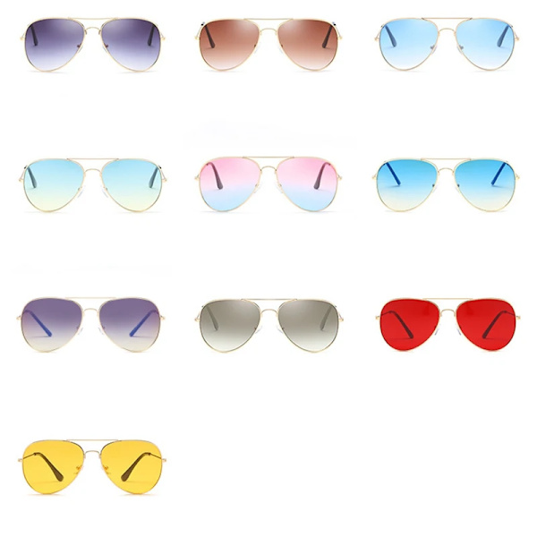 Klassiska Retro Pilot Ocean Goggles Solglasögon För Kvinnor Män Unisex Metall Röda Solglasögon Sommarkörning 3025 Glasögonskydd C20 As Show