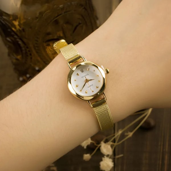 Nya Top Dam Klockor Dam Guld Casual Quartz Armband Watch Dam Metal Mesh Rostfritt Stål Klänning Klockor Relogio Feminino silver