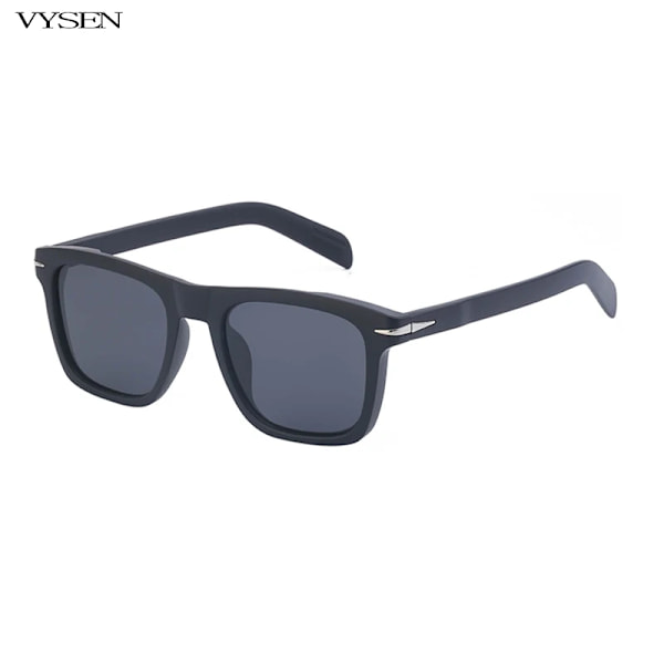 Fyrkantiga Lyxiga Polariserade Solglasögon Män Kvinnor 2022 Retro märkesdesigner Polar Solskydd Glasögon Man Nya Oculos De Sol Masculino C2 Matte Black With the box