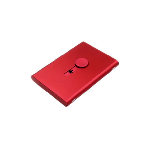 Metall Visitkortshållare Hand Push Card Case Bankkort Medlemspaket Ultra Tunt Visitkort Förpackning Box Organizer A-Red