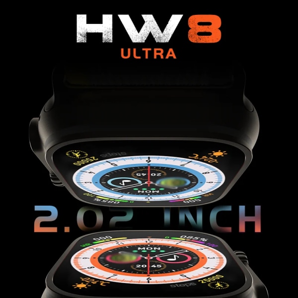 HW8 Ultra SmartWatch Men Series 8 NFC Watch Blodsocker SOS 3-knapp Vattentät Dam Smart Watch 45MM HW8 White