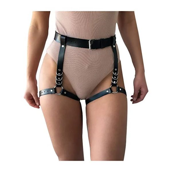 Kvinnors PU läder svärd bälte midja strumpeband Handgjord kropp Bondage Sexiga ben hängslen Bälte BDSM sele as picture(.1052)