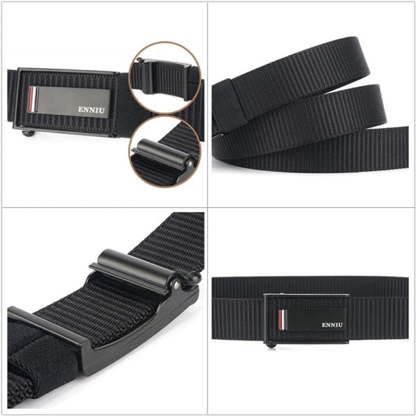 Nytt mode herrbälte Toppkvalitet Bekväma nylon för män Metall Automatiskt spänne Ung Canvas Taktisk designerbälte Khaki Belt A Set 120cm Adjustable