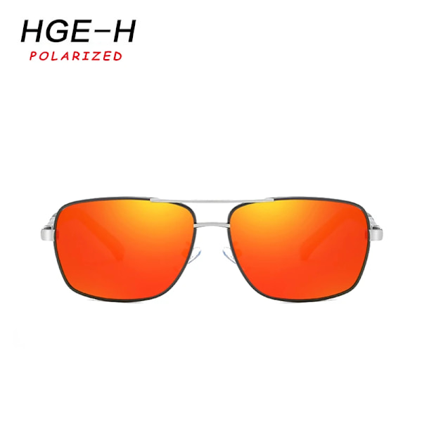 HGE-H 2021 Märke Herr Solglasögon i aluminium Polariserade UV400 Spegel Solglasögon för män Dam För Herr 100 % UV Reseglasögon KD72 C6 Red Mirror