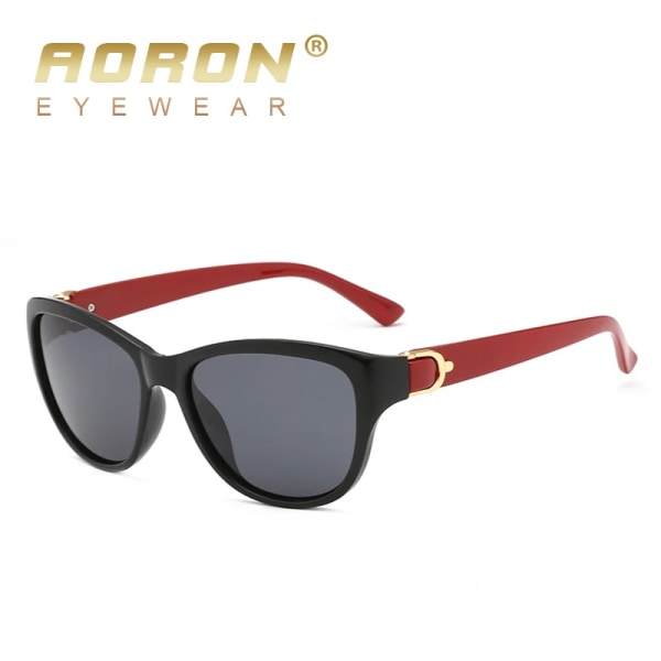 AORON Fashion Polarized Solglasögon Damer Dam Klassiska Solglasögon Glasögon Tillbehör Pink Frame Gray Glasses Case