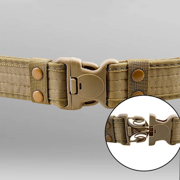Army Style Stridsbälten Snabbkoppling Taktiskt bälte Mode Män Militär Canvas Midjeband Utomhus Jakt Vandringsredskap 8 färger Khaki 1 45to47inch